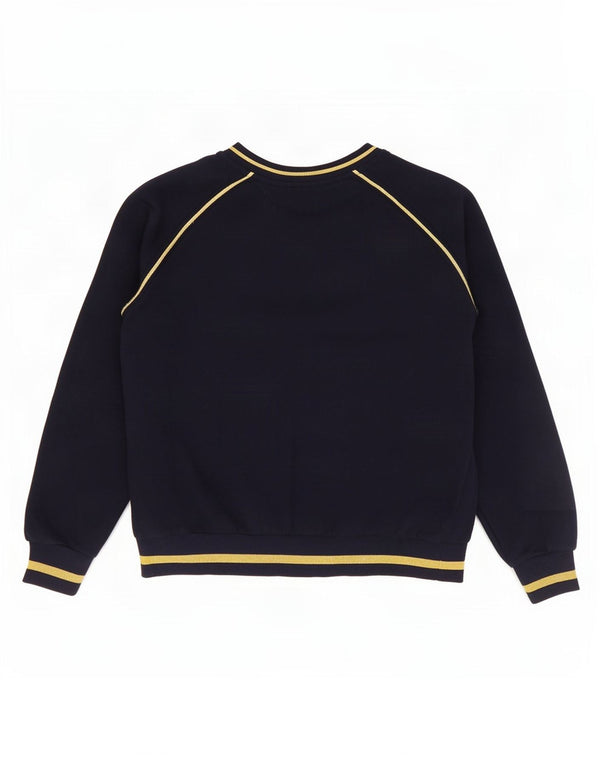 Fila Dame Grafisk Sweatshirt Jumper UK 10 Small Navy Blue Colourblock