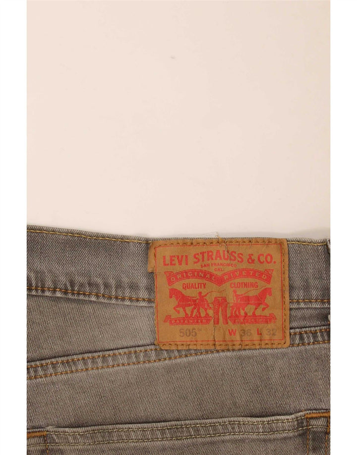 Levi's Herre 505 Straight Jeans W36 L32 Grå Bomuld