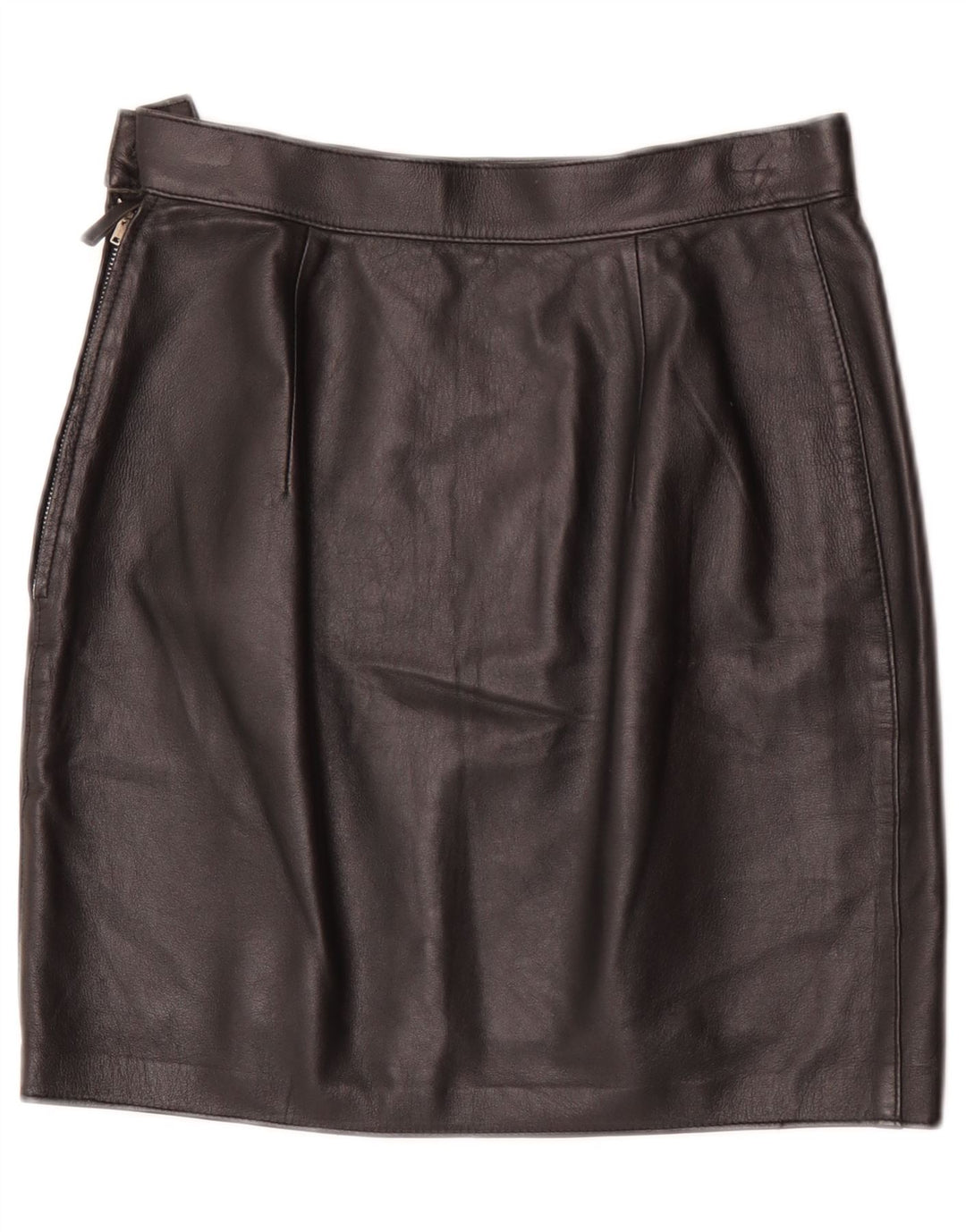 Vintage dame mini læder nederdel W28 Medium Sort