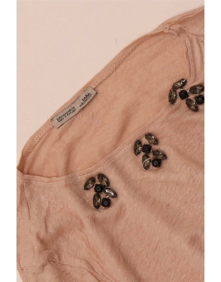 Zara Dame Top 3/4 ærme UK 10 Small Pink