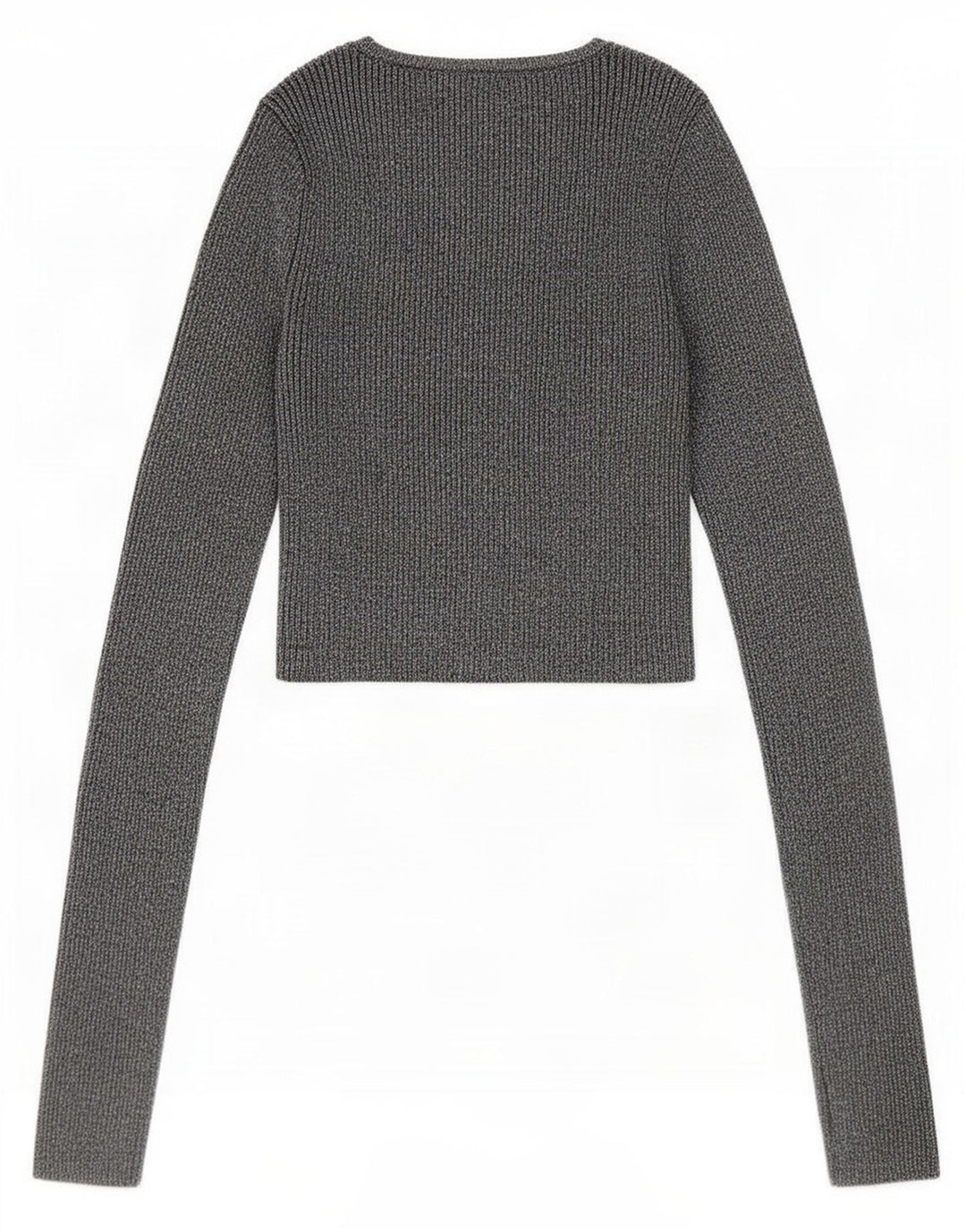Zara Womens Crop Bluse Top UK 8 Small Silver Flecked Viscose