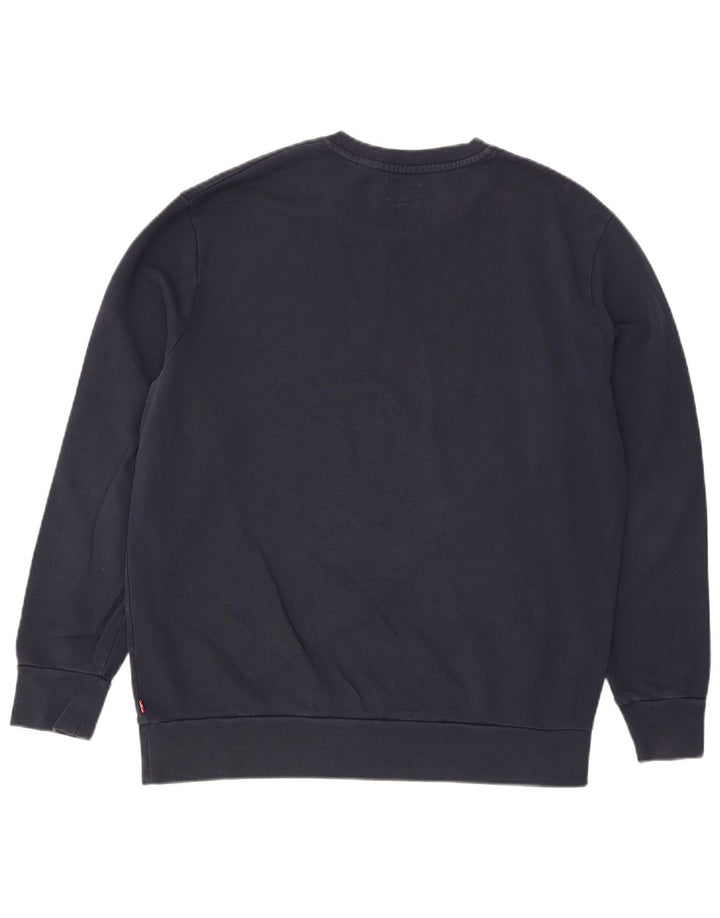 Levi's Grafisk sweatshirt til mænd, stor marineblå bomuld