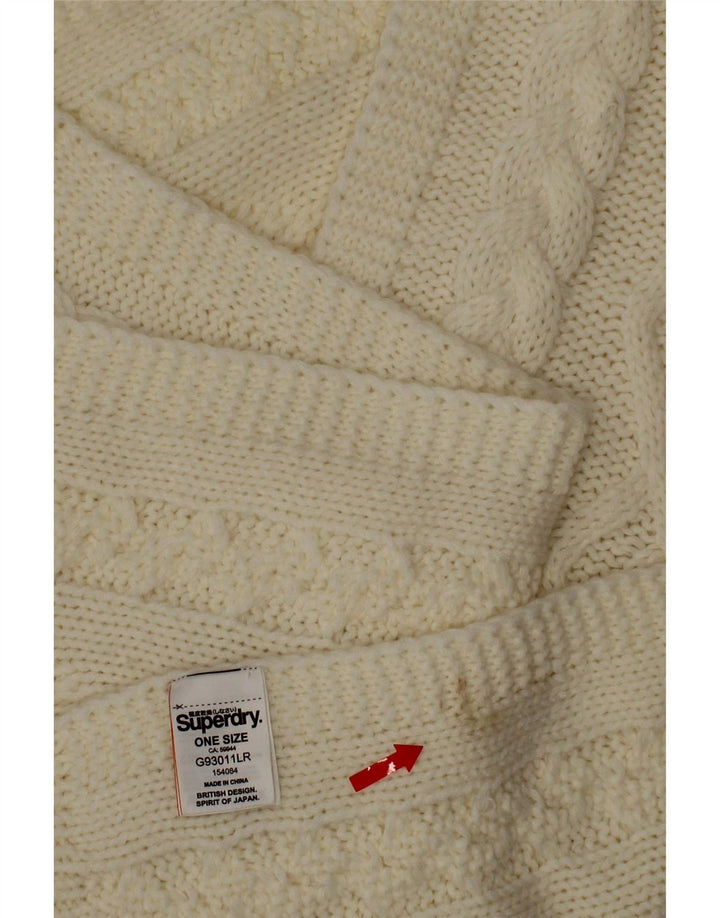 Superdry strikket rektangel tørklæde til kvinder One Size Off White Akryl