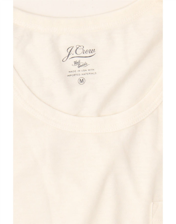 J. CREW Mens T-Shirt Top Medium Off White Polyester Vintage J. Crew and Second-Hand J. Crew from Messina Hembry 