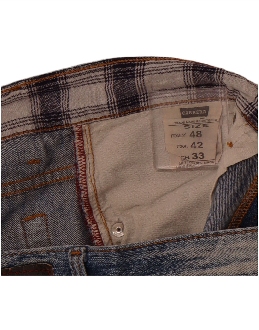 CARRERA Distressed Denim Shorts til mænd IT 48 Medium W33 Blå Bomuld