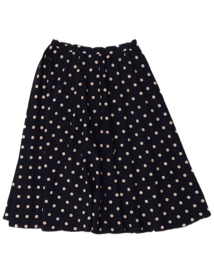 Vintage dame A-line nederdel W26 lille marineblå polka Dot
