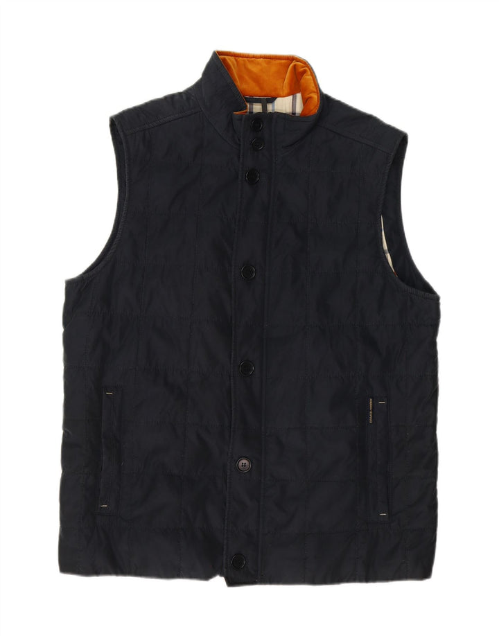 AMERIGO VESPUCCI Mens Padded Gilet UK 40 Large Navy Blue Polyester Vintage Amerigo Vespucci and Second-Hand Amerigo Vespucci from Messina Hembry 