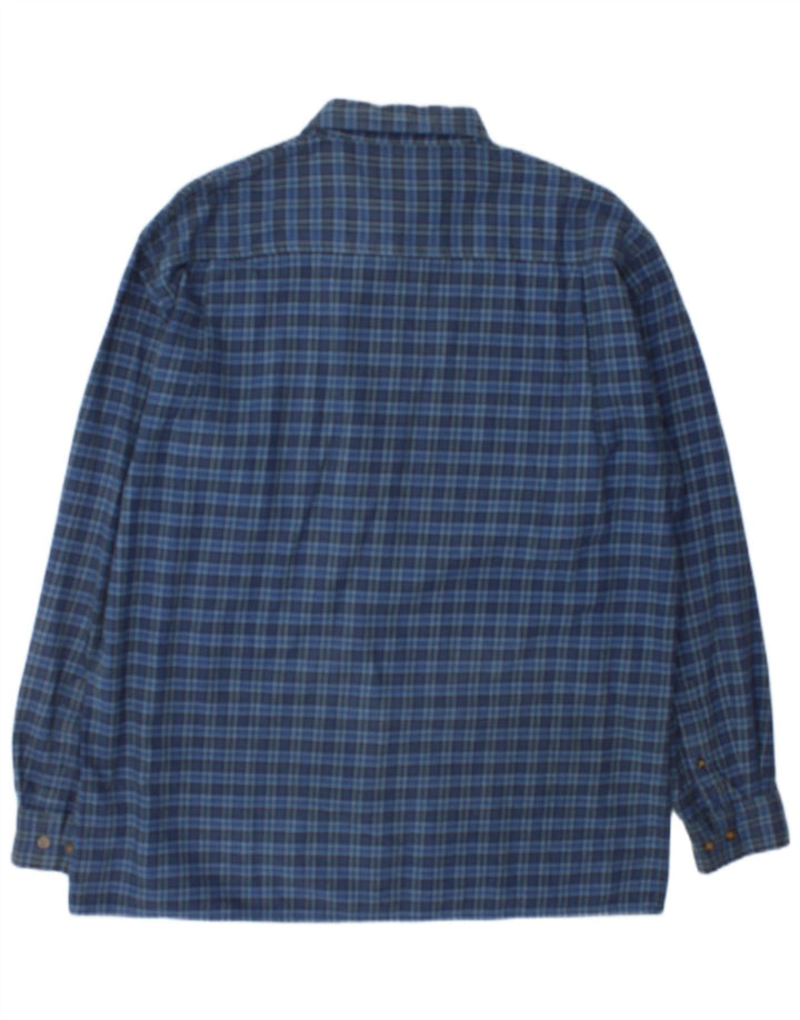 Wrangler Flanelskjorte til mænd mellemblå ternet bomuld