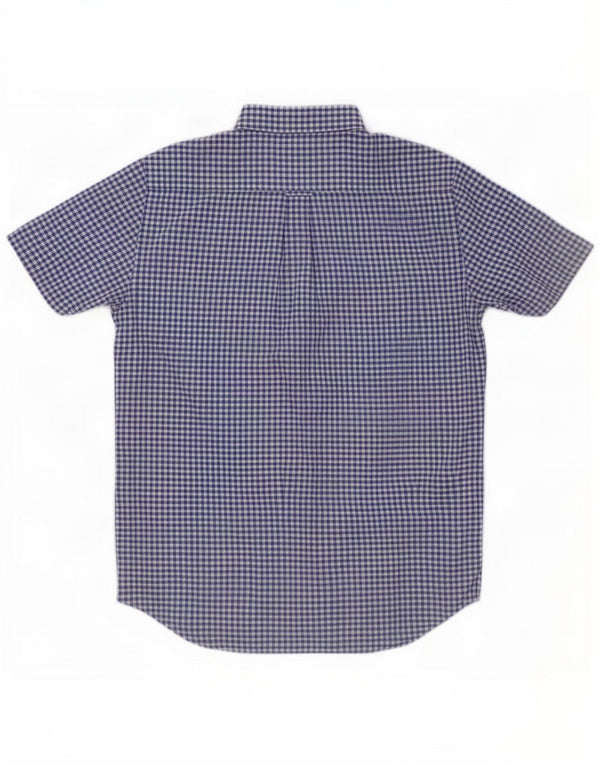 Gant Mens Short Sleeve Shirt Size 39/40 15 3/4 Medium Blue Gingham Cotton