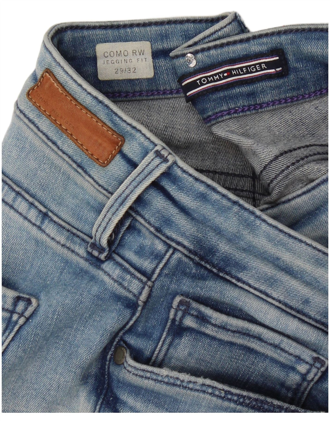 Tommy Hilfiger Dame Como RW Distressed Jegging Jeans W29 L32 Blå