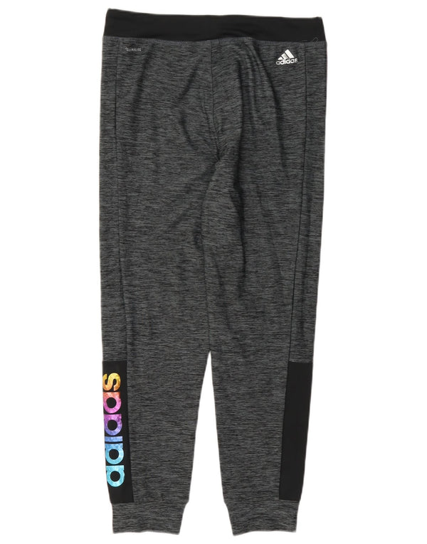 Adidas piger Climalite træningsdragt Bukser Joggers 13-14 år XL Grå