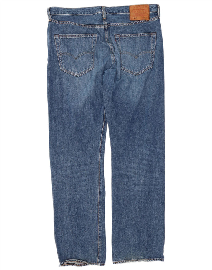 Levi's Herre 501 lige jeans W34 L30 blå bomuld
