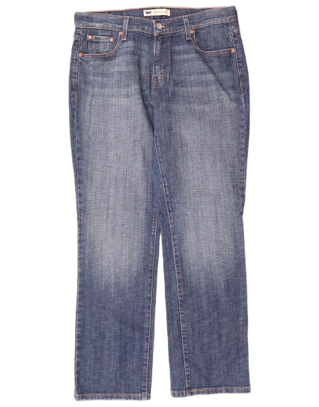 LEVI'S Dame 505 Straight Jeans US 10 Large W32 L30 Blå Bomuld