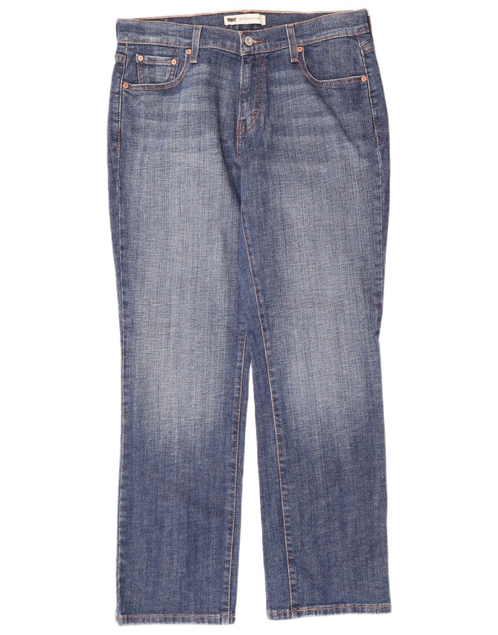 LEVI'S Dame 505 Straight Jeans US 10 Large W32 L30 Blå Bomuld