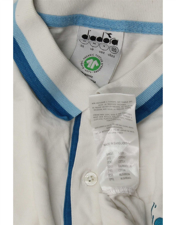 Diadora herre poloshirt Medium hvid stribet bomuld