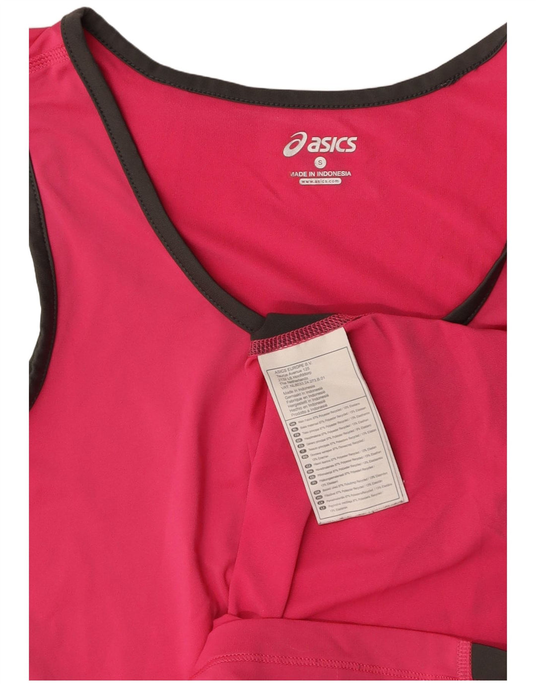 ASICS Damevest Top UK 10 Small Pink Colourblock Polyester