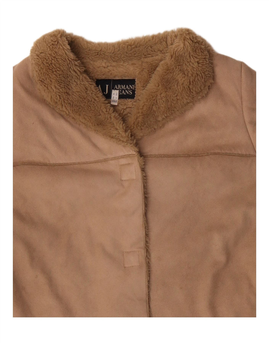 ARMANI Sherpa Overfrakke til kvinder UK 16 Stor Beige
