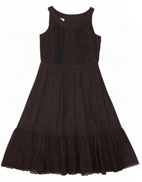 Yessica Dame Ærmeløs A-Line Kjole UK 12 Medium Sort Plettet Polyester
