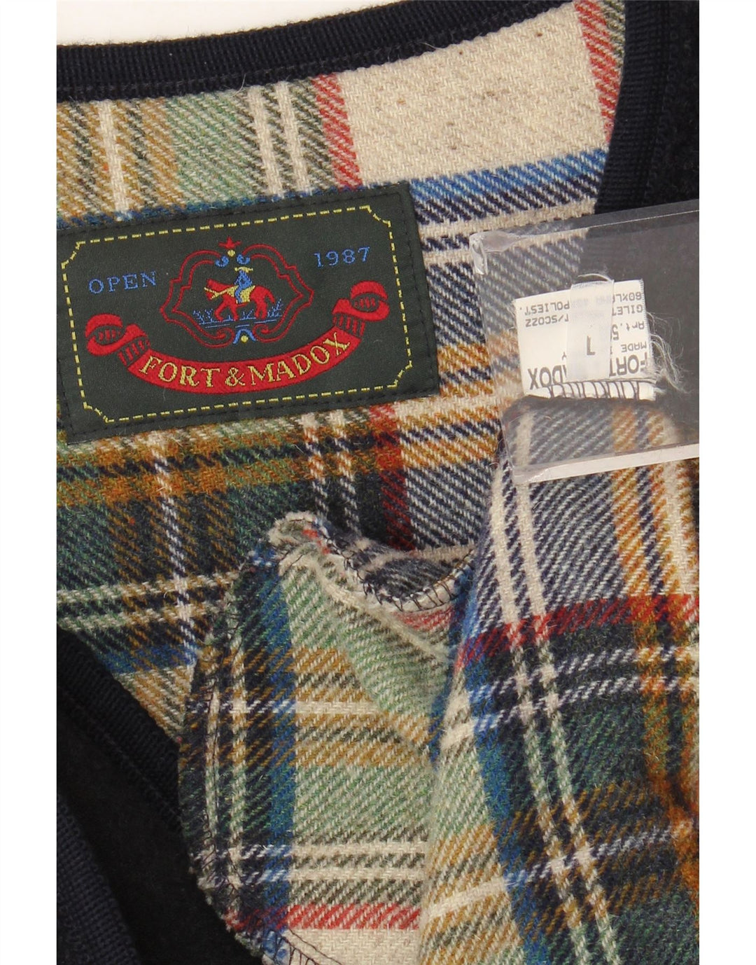 Fort & Madox Herre Reversible Gilet UK 40 Large Navy Blue Wool