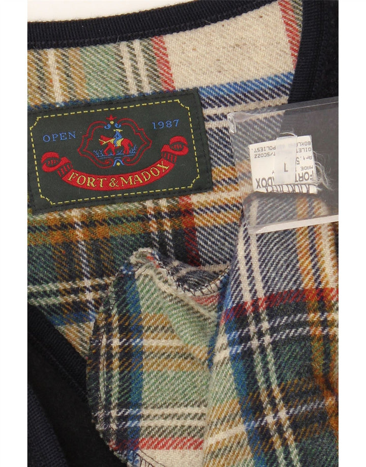 Fort & Madox Herre Reversible Gilet UK 40 Large Navy Blue Wool