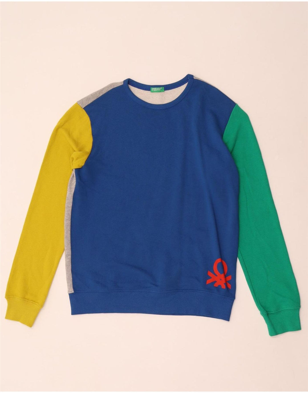 Benetton Boys Sweatshirt Jumper 13-14 år 3XL Flerfarvet Colourblock