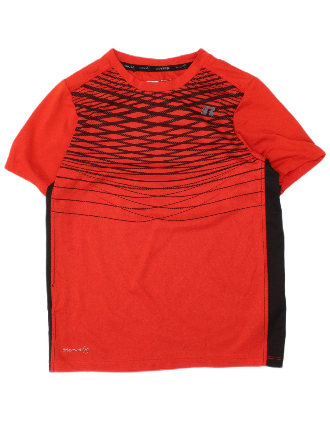 Russell Athletic Boys Grafisk T-Shirt Top 7-8 år Medium Rød Colourblock