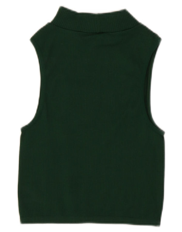 Zara Womens Crop Vest Top UK 4 XS Grøn