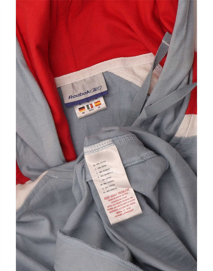 Reebok Hættetrøje med lynlås til mænd Small Blue Colourblock Bomuld