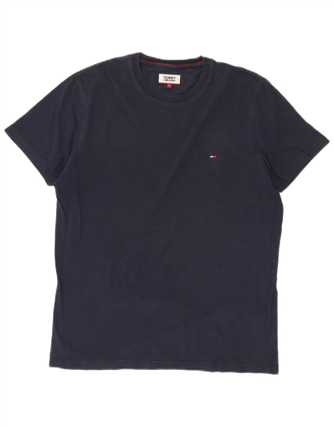 Tommy Hilfiger Herre T-Shirt Top Stor Marineblå Bomuld