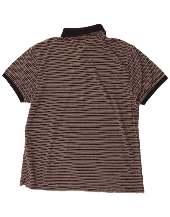 Levi's herre poloshirt XL brun stribet bomuld
