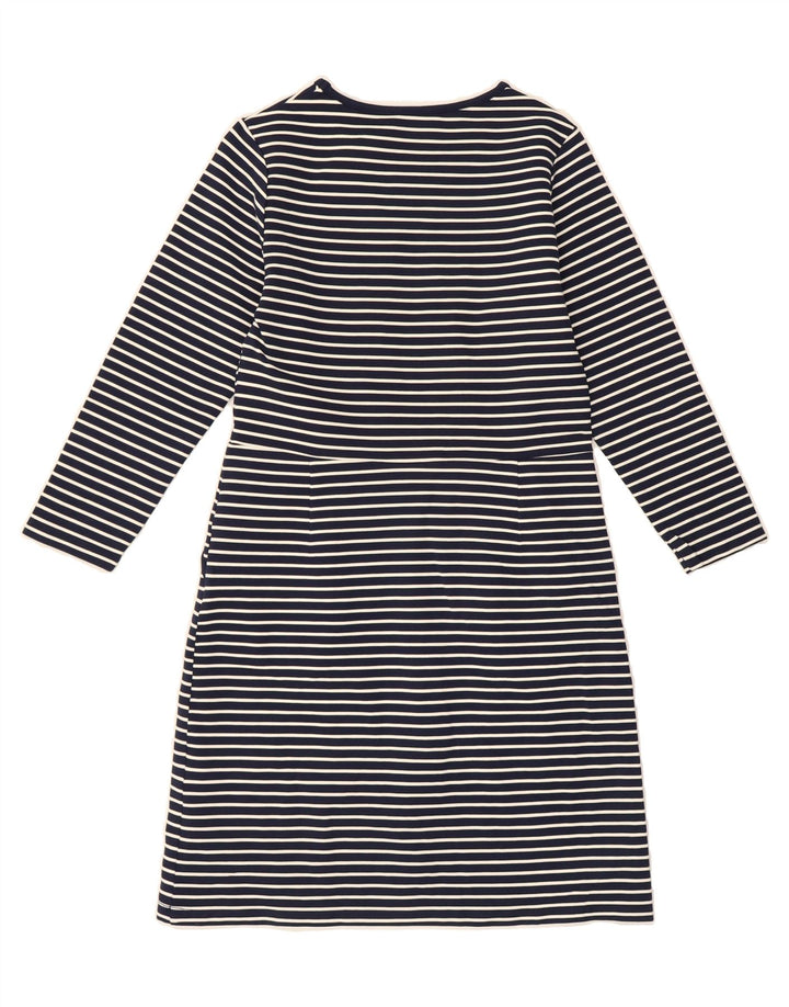 JOULES Womens Basic Dress UK 10 Small  Navy Blue Pinstripe Nautical Vintage Joules and Second-Hand Joules from Messina Hembry 