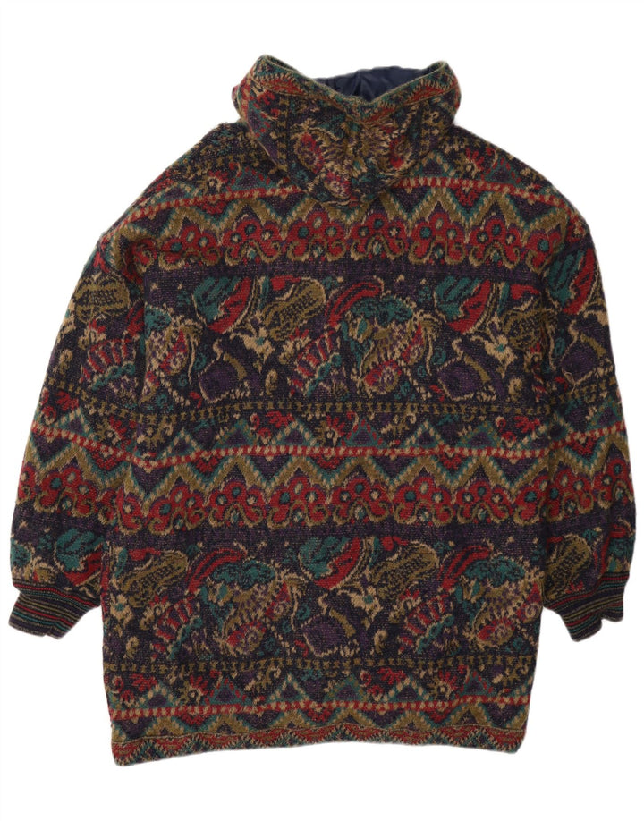 Vintage herre abstrakt mønster vendbar jakke UK 42 XL flerfarvet