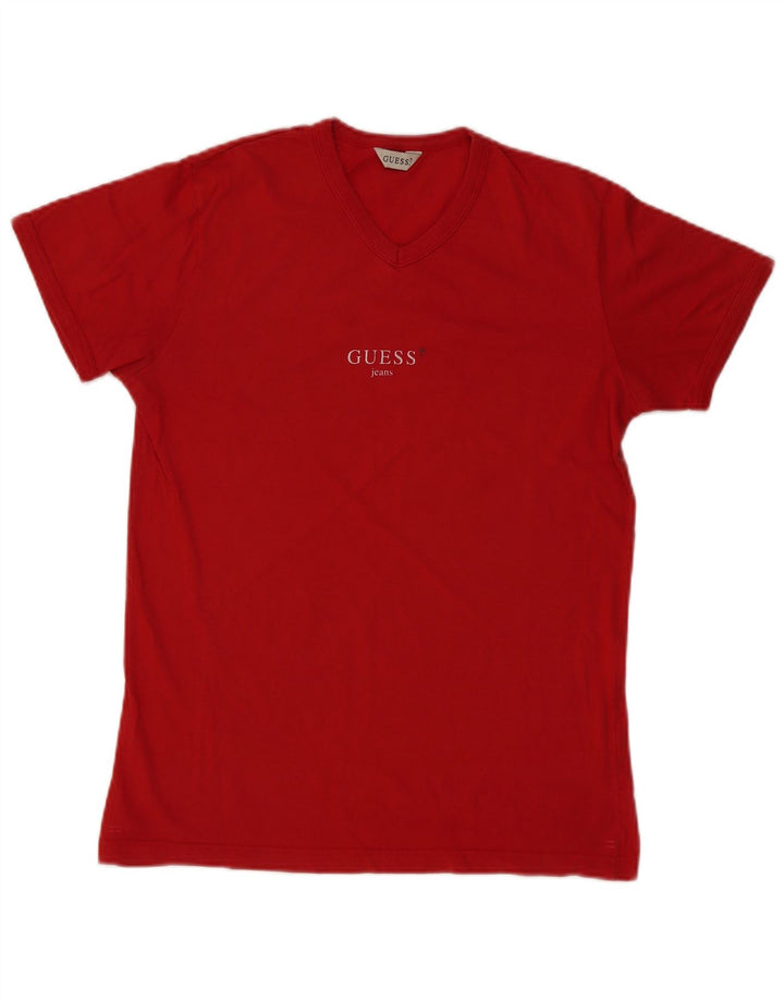Guess Graphic T-Shirt Top UK 14 Large Red