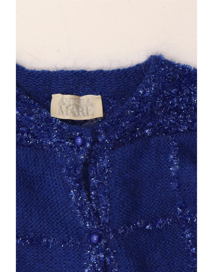 ANDREA MARE Womens Cardigan Sweater UK 16 Large Blue Mohair Vintage Andrea Mare and Second-Hand Andrea Mare from Messina Hembry 