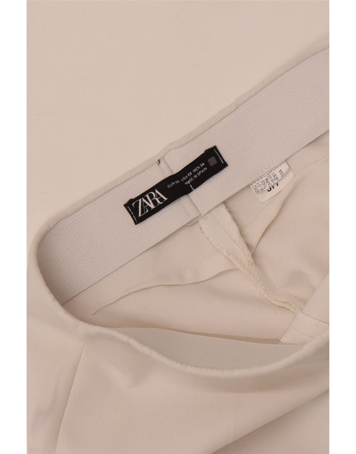 Zara Dame Bootcut Casual Bukser XS W24 L26 Hvid