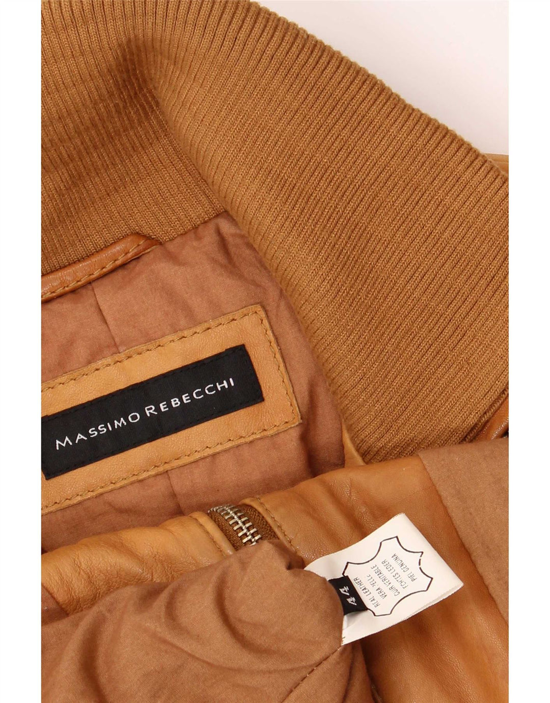 Massimo Rebecchi Dame Bomber Læderjakke IT 44 Medium Brun