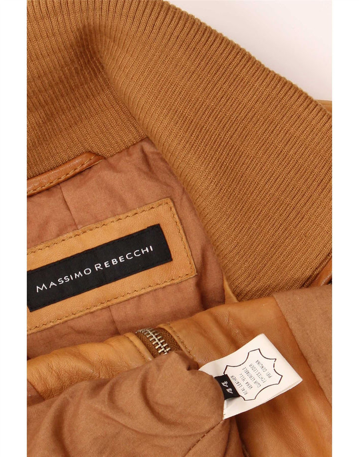 Massimo Rebecchi Dame Bomber Læderjakke IT 44 Medium Brun