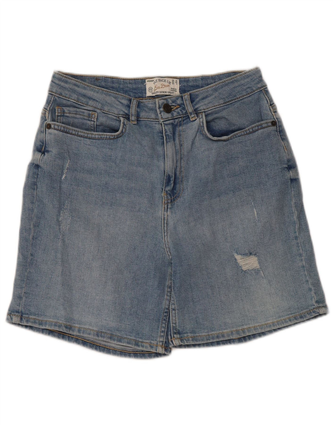 FAT FACE Dame Darley High Waist Denim Shorts UK 10 Small W28 Blue