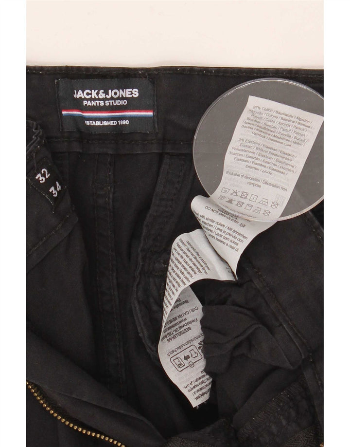 Jack & Jones Straight Cargo bukser til mænd W34 L32 Sort bomuld