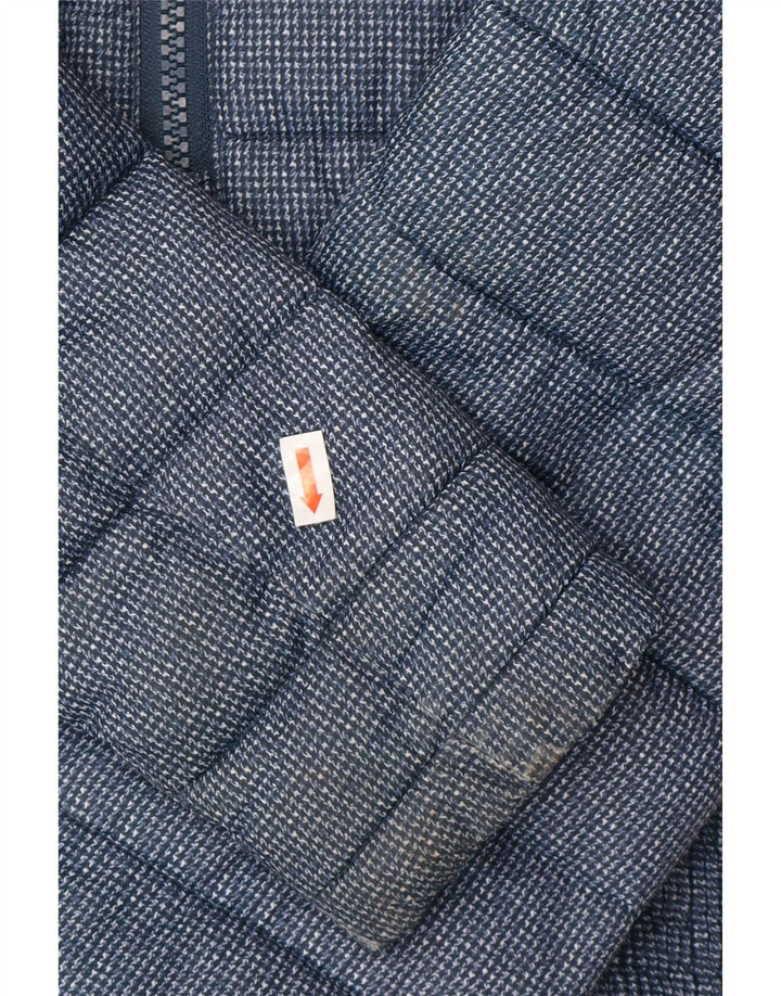 SUPERDRY Womens Hooded Padded Jacket UK 10 Small Navy Blue Polyester Vintage Superdry and Second-Hand Superdry from Messina Hembry 