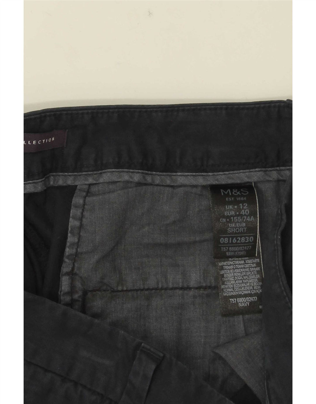 Marks & Spencer Chinobukser til kvinder UK 12 Medium W32 L26 Marineblå