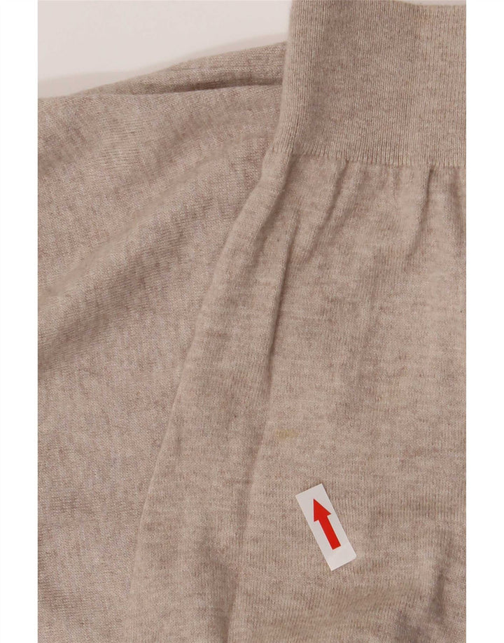 Massimo Dutti Herre Cardigan Sweater Stor Beige Colourblock Bomuld