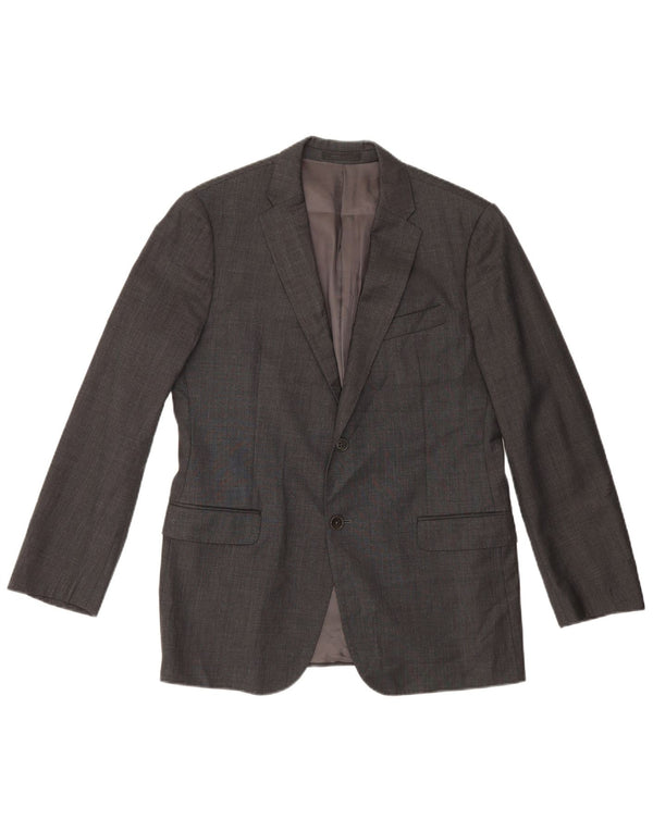 Armani Collezioni Mens 2 Button Blazer Jacket IT 50 Large Grey Wool