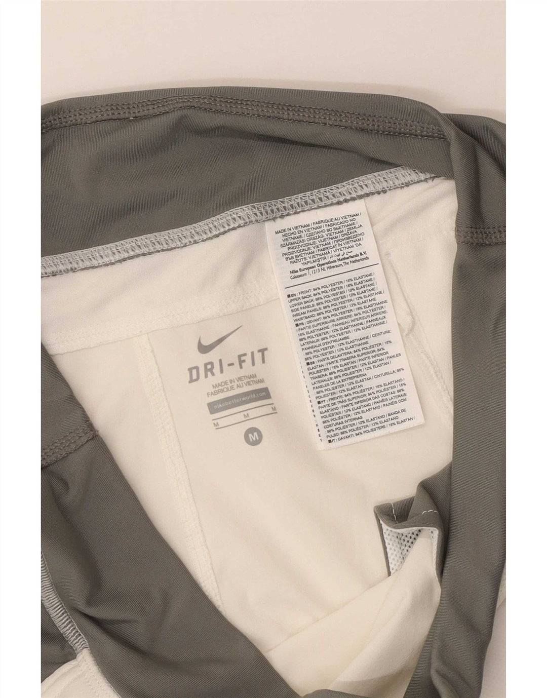 Nike Dame Dri Fit træningsdragt Bukser UK 14 Medium White Colourblock