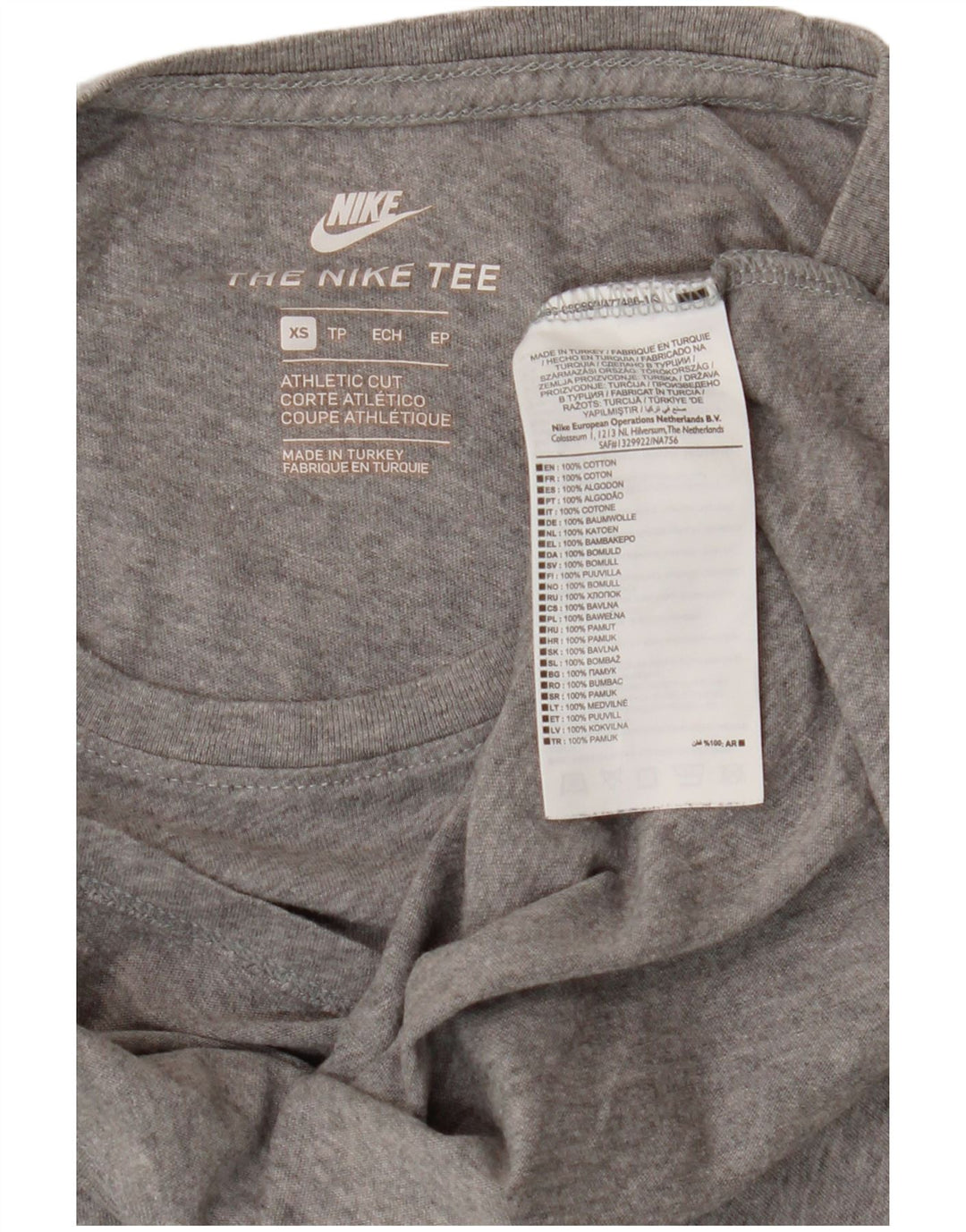 Nike herre T-shirt top XS grå bomuld