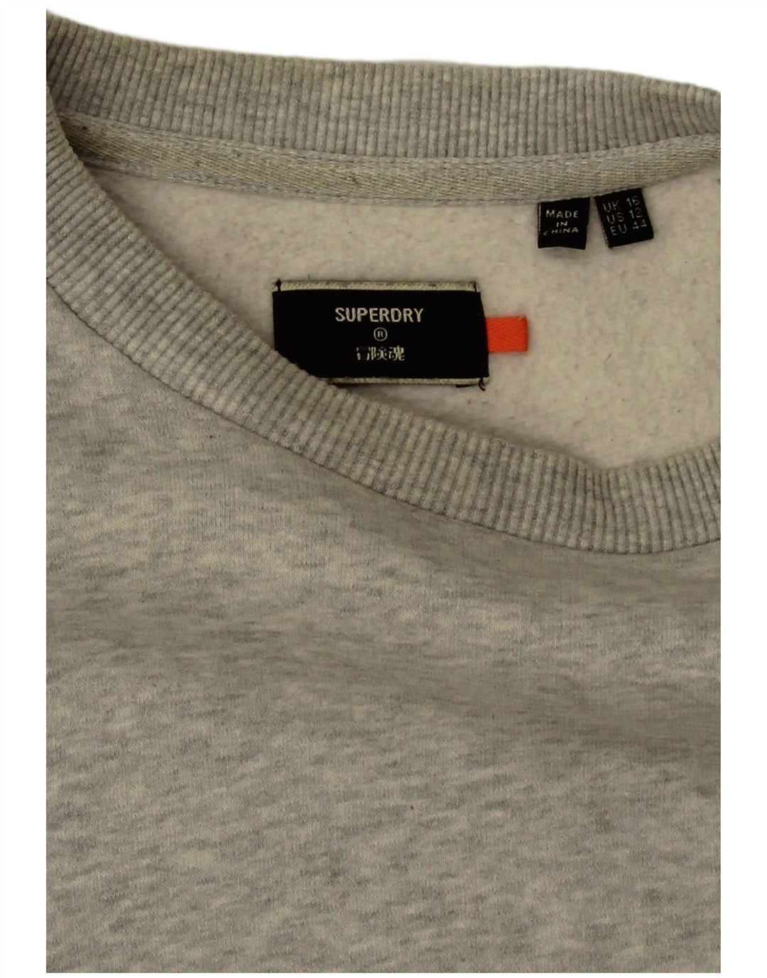 Superdry Dame Oversized Sweatshirt Jumper UK 16 Stor Grå Bomuld