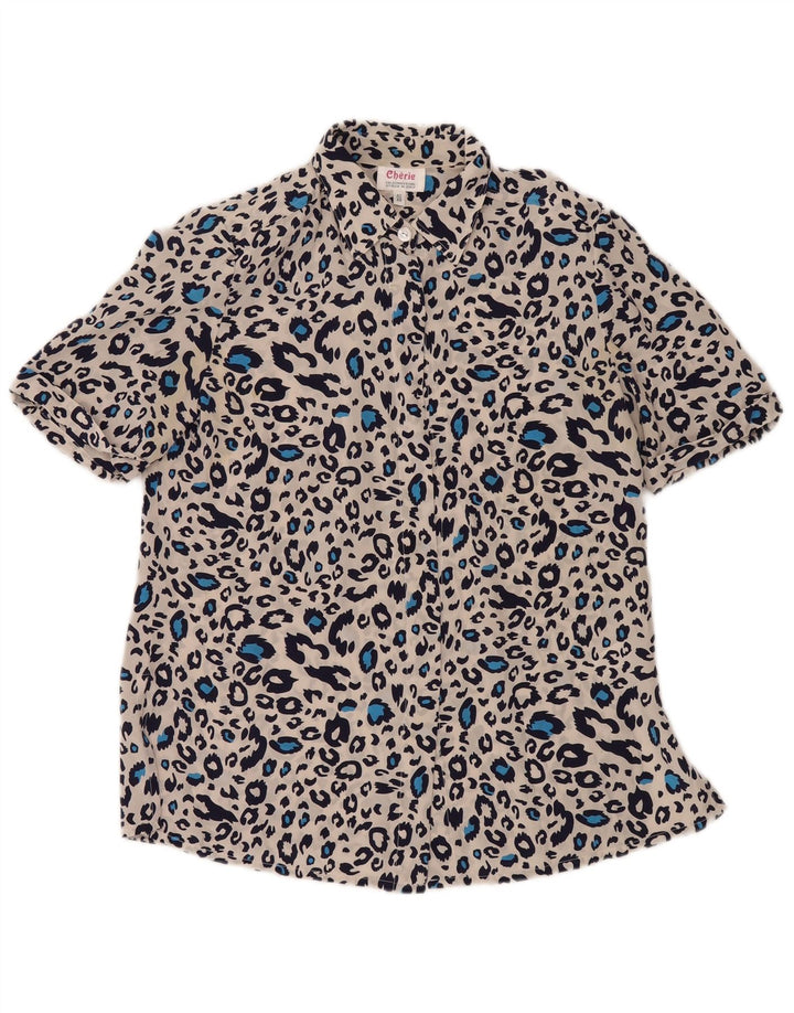 cherie Dame skjorte Bluse IT 42/44 Medium Flerfarvet dyreprint