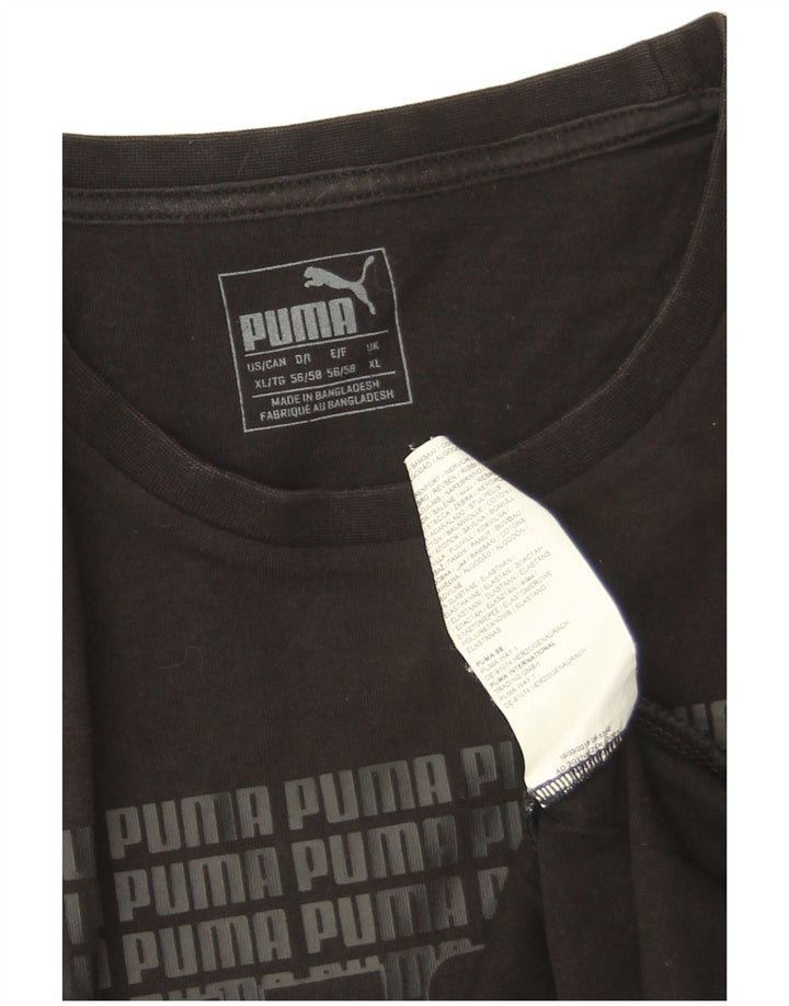 Puma Herre Grafisk T-Shirt Top XL Sort Bomuld