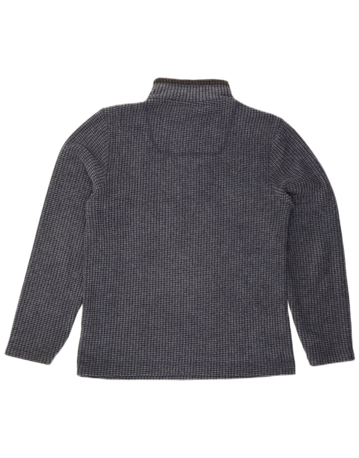 Weird Fish Herre Zip Neck Fleece Jumper Small Navy Blue Polyester