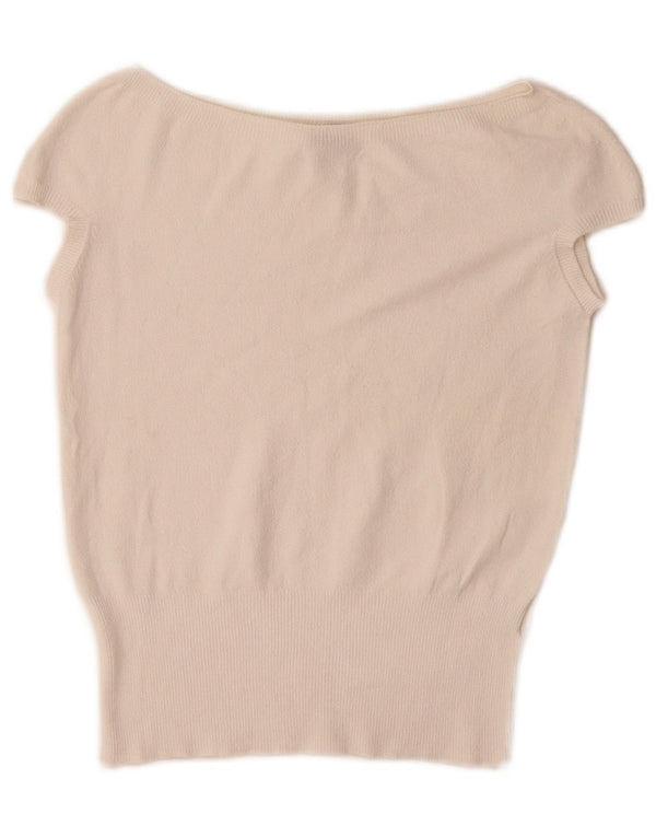 Oasis Womens Crop Bluse Top UK 10 Small White Viscose